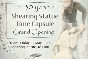 Shearing Statue Time Capsule opening